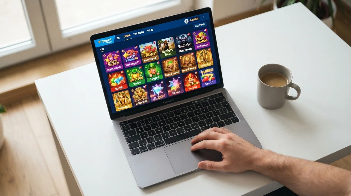 Koláž tří populárních online automatů s logy jejich poskytovatelů (např. SYNOT)