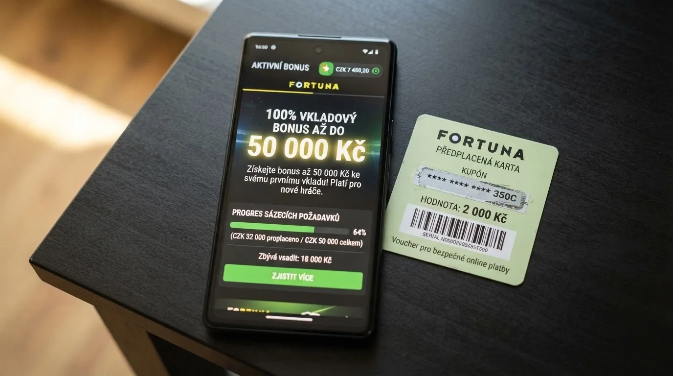 Uvítací bonusová nabídka zobrazená vedle podmínek protočení a Paysafecard kupónu