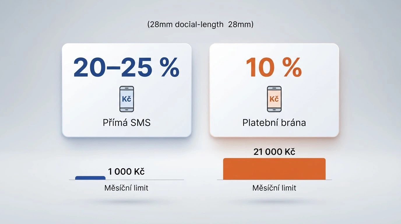Srovnání poplatků a limitů přímého SMS vkladu a NeteraPay v přehledné infografice