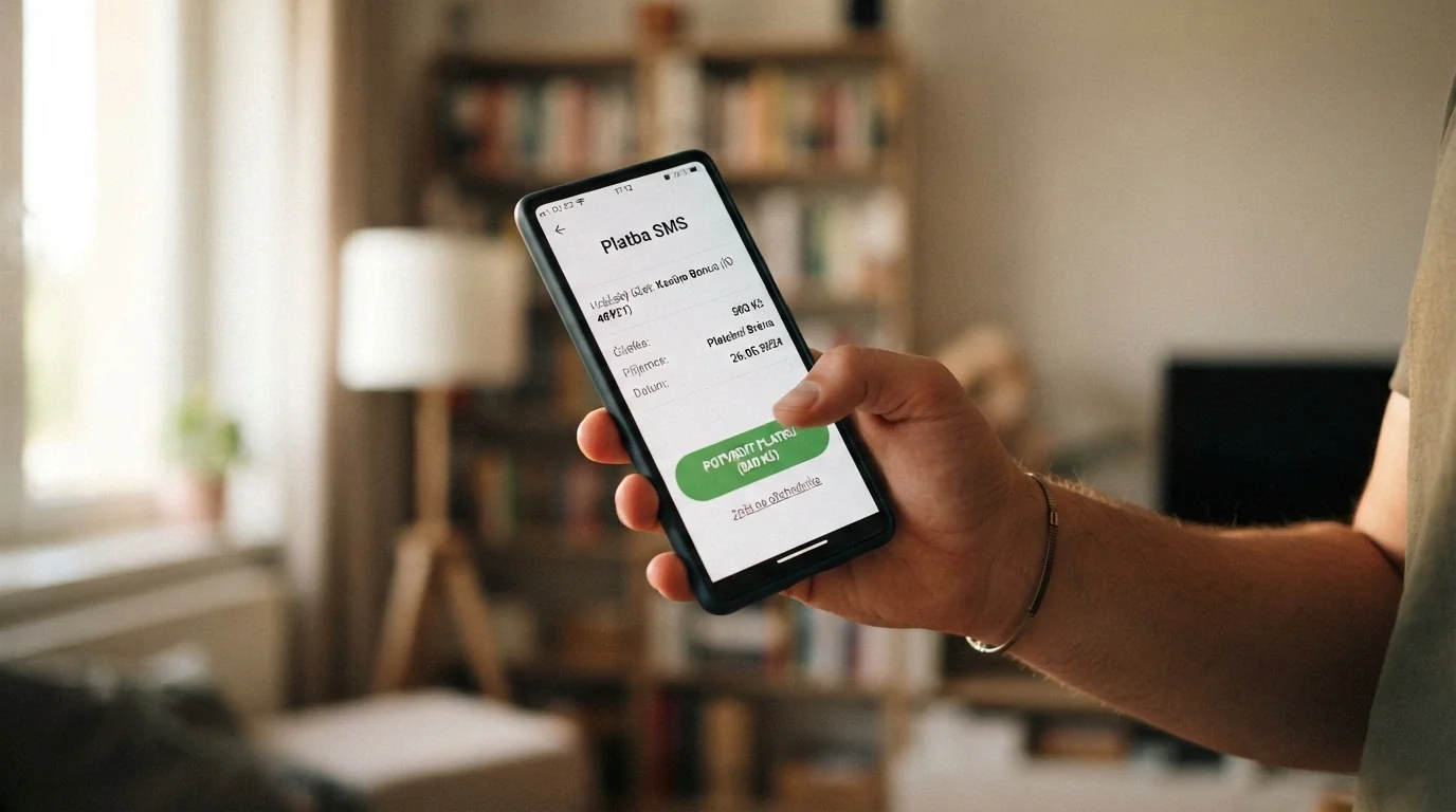 Mobilní telefon s otevřenou aplikací casina a zobrazenou platební bránou NeteraPay