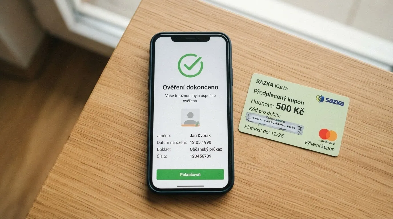 Občanský průkaz a BankID vedle Paysafecard kupónu na stole