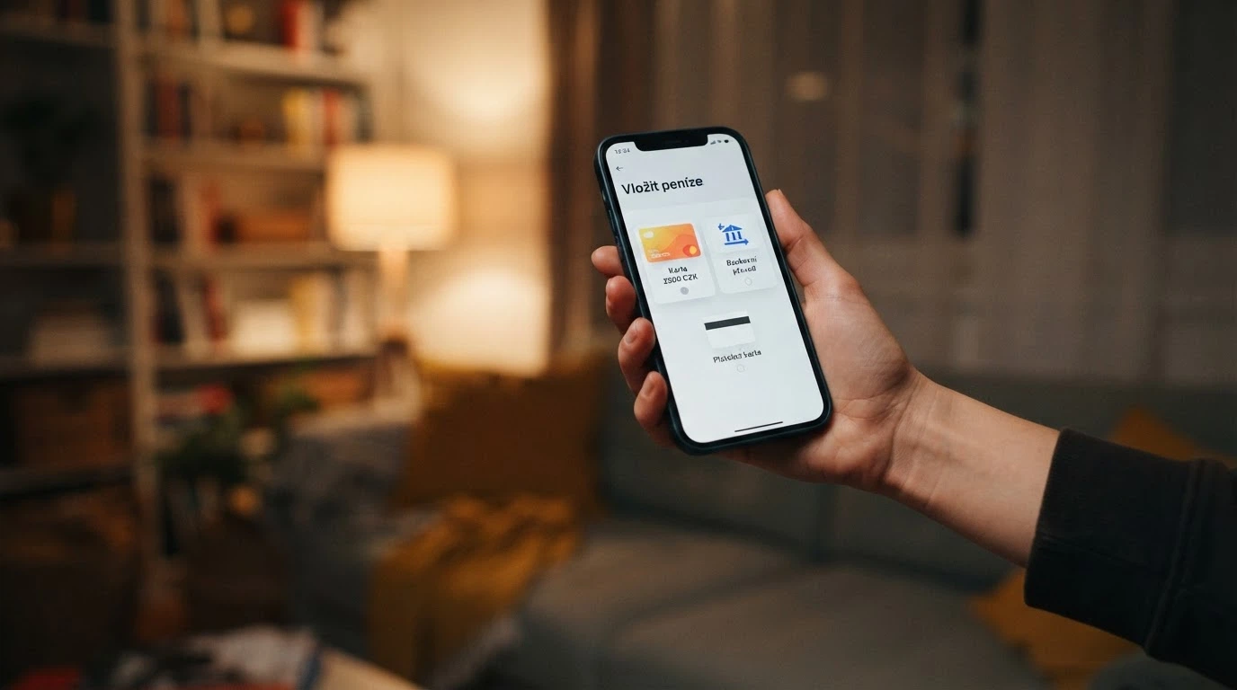 Chytrý telefon zobrazující platební bránu s logy Paysafecard, bankovního převodu a platební karty