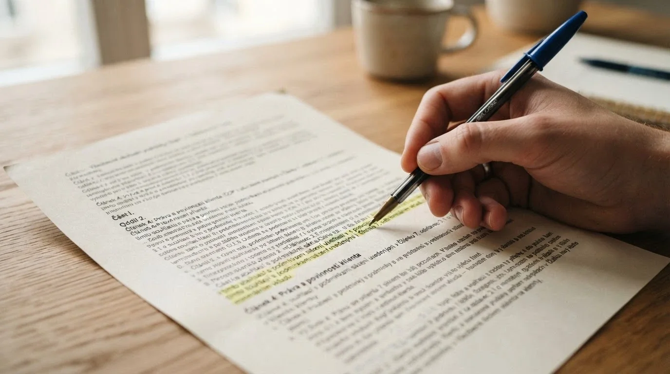Dokument s perem zvýrazňující podmínky protočení v obchodních podmínkách casina