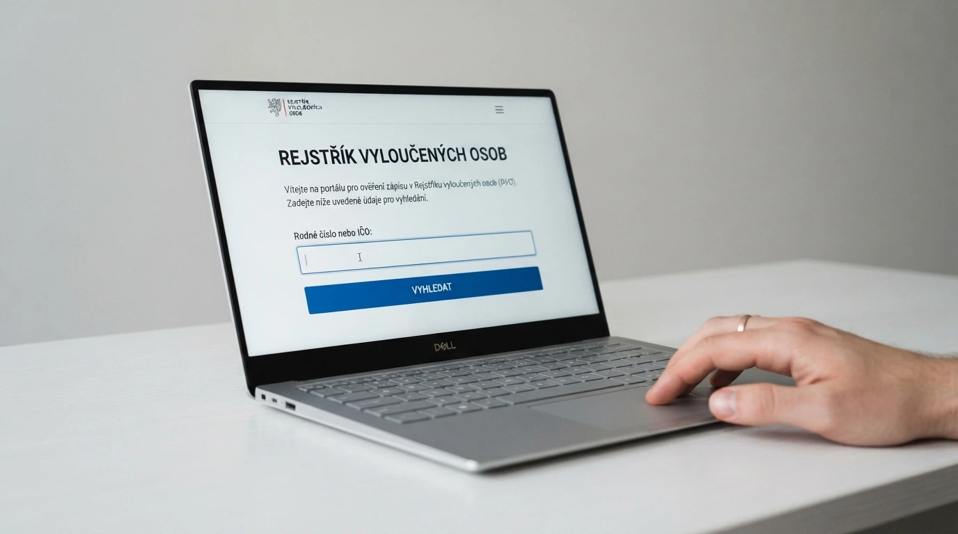 Obrazovka s informací o Rejstříku vyloučených osob a možností sebevyloučení