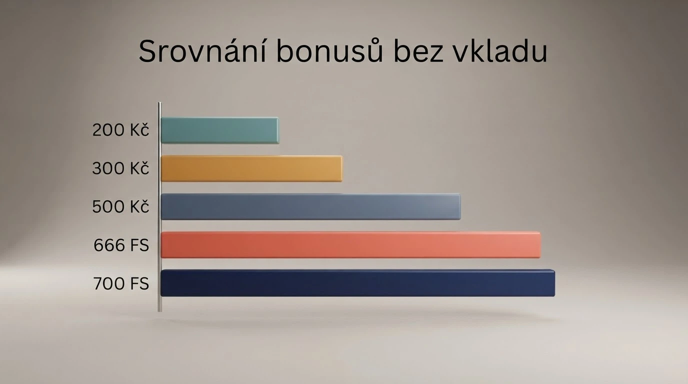 Přehledová tabulka bonusů bez vkladu s názvy operátorů a hodnotami