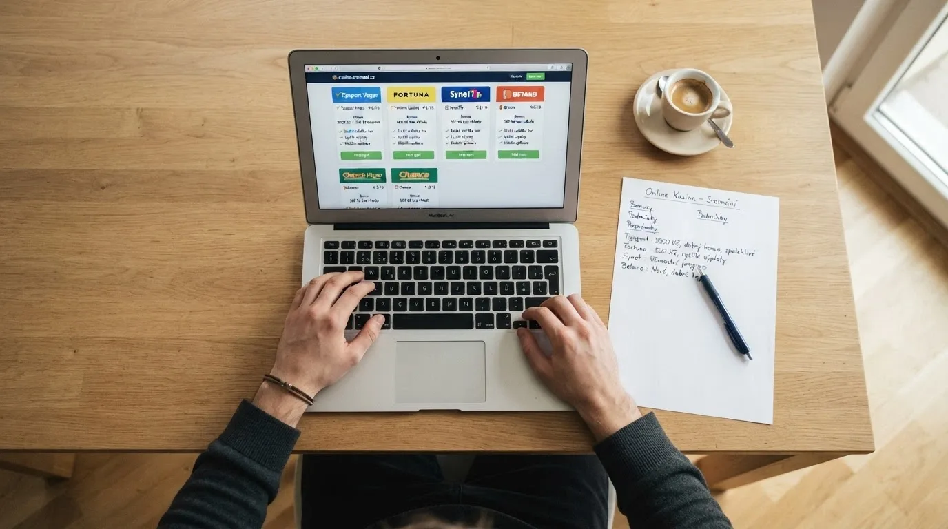 Přehledná tabulka porovnávající česká online casina s živou ruletou